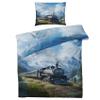 Winter Bedding 135 x 200 cm Steam Locomotive, 2-Piece Reversible Microfiber Set with 80 x 80 cm Pillowcase view 2