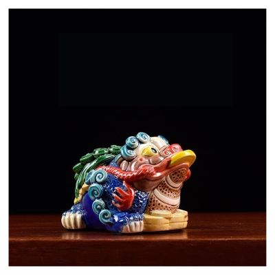 Rustic Farmhouse Chinese Ceramic Ornament for Home and Table Decor