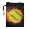 Xoenoiee Fire Softball Print Book Sleeve with Zipper view 1