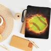 Xoenoiee Fire Softball Print Book Sleeve with Zipper view 3