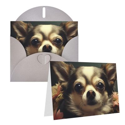 UNIOND Chiwawa-Print Greeting Cards with Envelopes, Personalized Blank Thank-You Cards