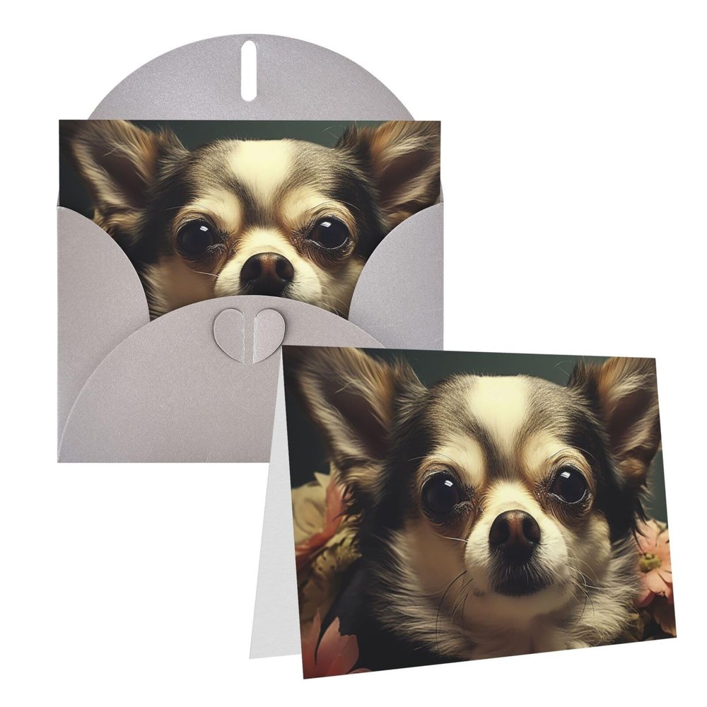 UNIOND Chiwawa-Print Greeting Cards with Envelopes, Personalized Blank Thank-You Cards