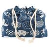 Doerdo Japanese-Style Lunch Tote Bag with Drawstring, Blue view 1