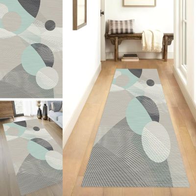 YUANZHI Modern Hallway Runner Rug, 120 x 430 cm, Durable Vintage Kitchen Runner