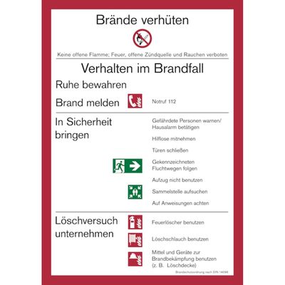 Dreifke Fire Safety Regulations Part A Notice, DIN 14096, Buildings Without Fire Alarm System, PVC, 210 × 297 mm, 1 pc.