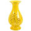 Ceramic Flower Vase, Small Table Vase with Lotus Pattern, Yellow view 1