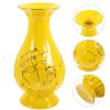 Ceramic Flower Vase, Small Table Vase with Lotus Pattern, Yellow view 2