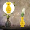 Ceramic Flower Vase, Small Table Vase with Lotus Pattern, Yellow view 3