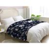 Cozy Vintage Floral Fleece Blanket, 130 x 160 cm, Botanical Flannel Throw view 2