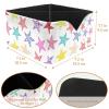 Leather Pen Holder Desk Organizer, Colorful Star, 18.5 x 18.5 x 9.5 cm view 3