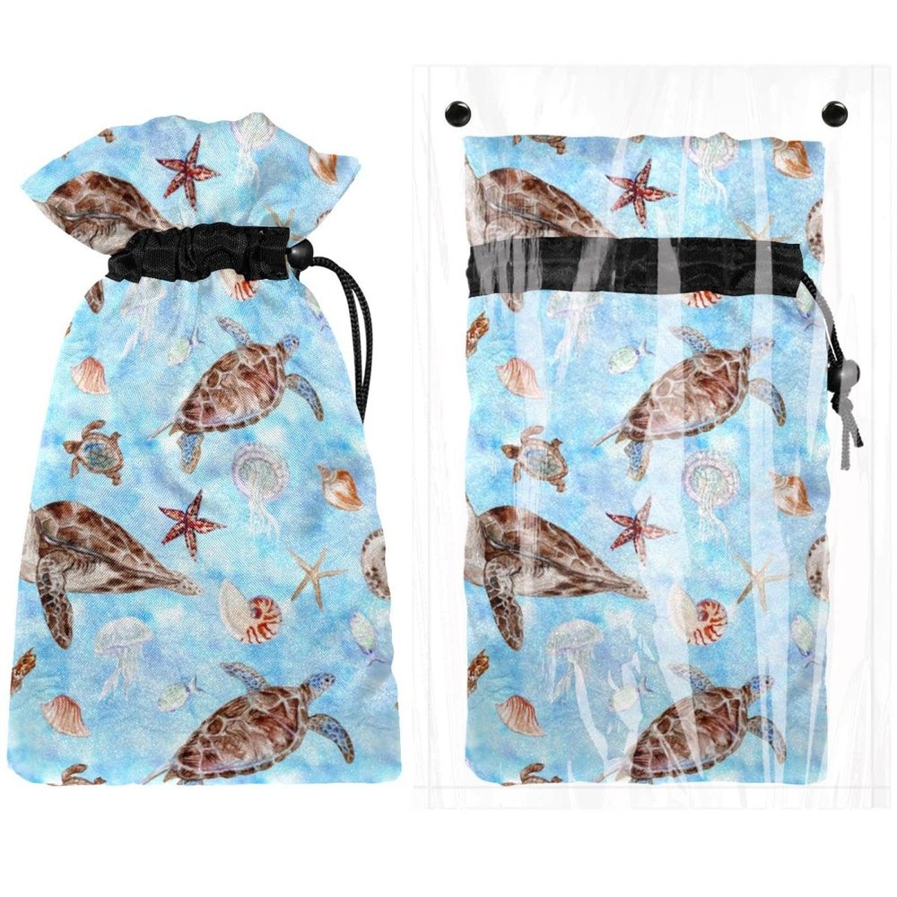 Sea Turtle, Starfish, Jellyfish and Shells Outdoor Faucet Cover, Insulated Winter Protection, 17.5 cm W