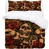 King Duvet Cover Set, Vintage Skull and Rose, 3-Piece view 2