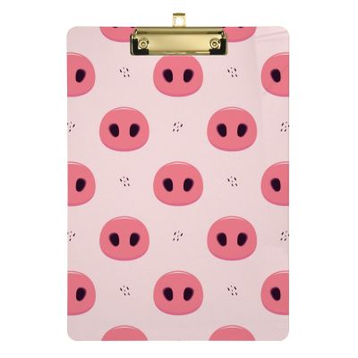 Pink Pig Nose Acrylic Clipboard, Low-Profile Metal Clip, A4/Letter Size, 31.8 x 22.9 cm
