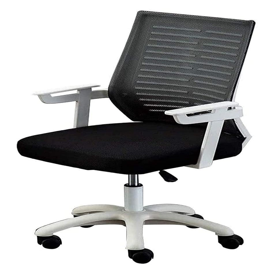 Ergonomic Height-Adjustable Office Chair with Armrests, Blue C