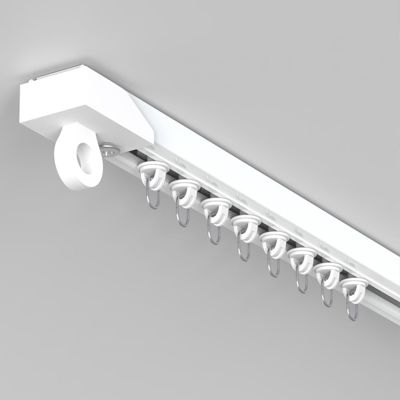 Self-Adhesive Curtain Track for Ceiling or Wall, No Drilling, Nano-Silent Rollers