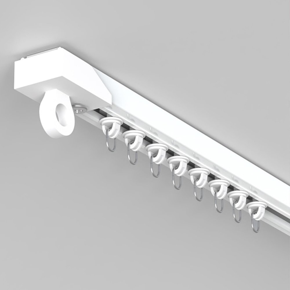 Self-Adhesive Curtain Track for Ceiling or Wall, No Drilling, Nano-Silent Rollers
