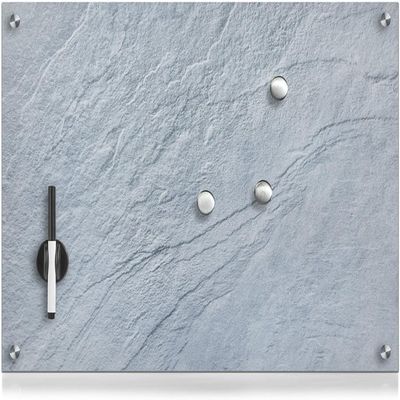 Magnetic Glass Memo Board, Black Slate Effect, 60 x 40 cm