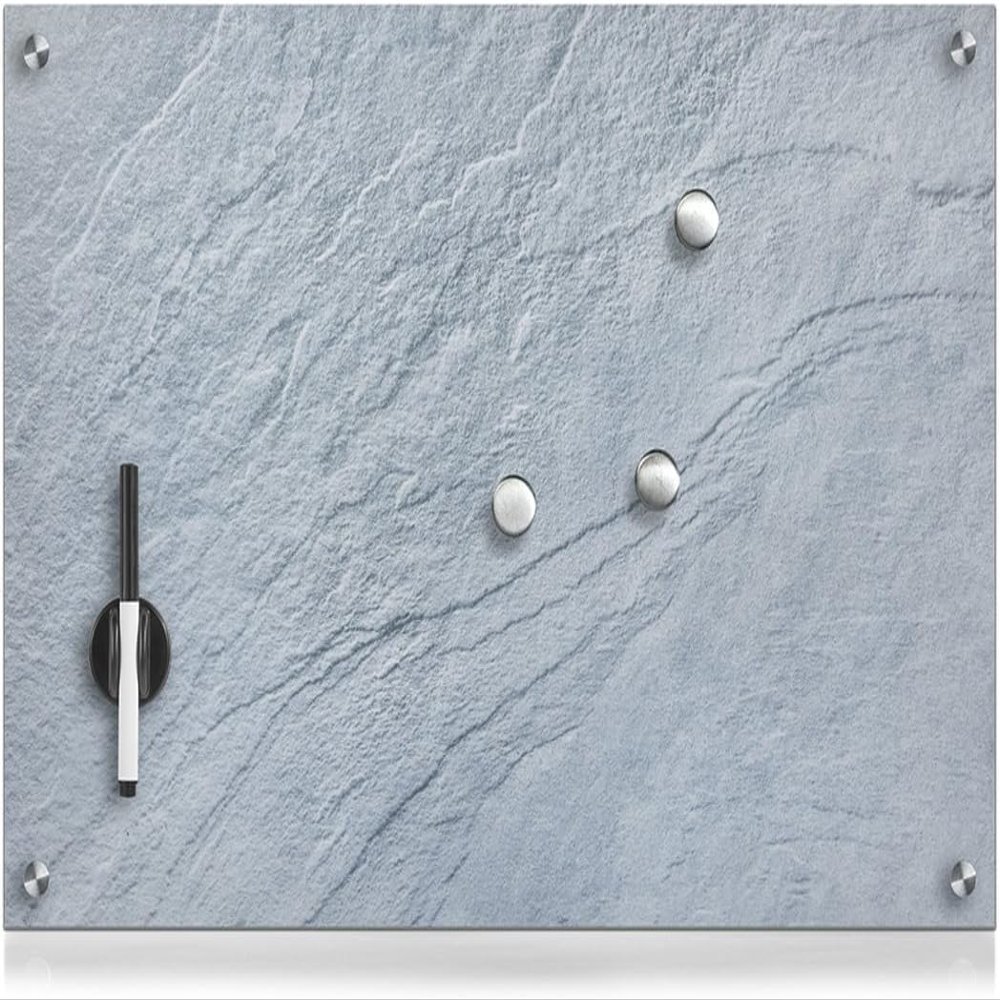 Magnetic Glass Memo Board, Black Slate Effect, 60 x 40 cm