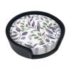 Round Leather Coasters, 10.2 cm, Purple Sage-Green Leaves, 6-Piece Set view 1