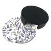 Round Leather Coasters, 10.2 cm, Purple Sage-Green Leaves, 6-Piece Set view 4