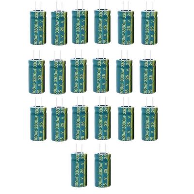 20-Piece Electrolytic Capacitor Set, 6.3V/10V/16V/25V/35V, 100/220/470/10000µF (25V 3300µF)
