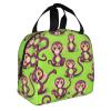 DJnni Green Clever Monkey Lunch Bag for Men and Women, Leakproof, Reusable, Insulated Lunch Tote for Work and Outdoor Use view 2