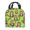 DJnni Green Clever Monkey Lunch Bag for Men and Women, Leakproof, Reusable, Insulated Lunch Tote for Work and Outdoor Use view 3