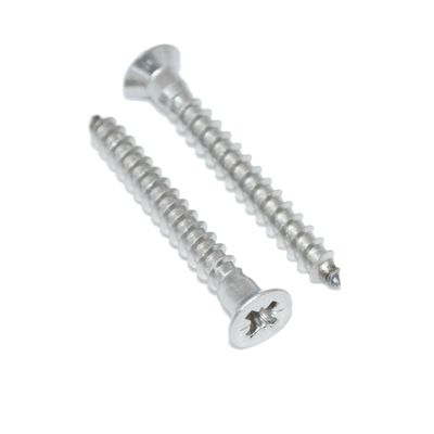 6 x 40 mm Stainless Steel A2 Countersunk Wood Screws, PZ, DIN 7997, 50-Pack