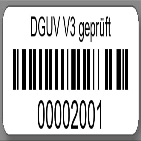 DGUV Inspection Labels 40 x 15 mm, Code 128B, 1,000/Roll, 8-Digit, 00002001–00003000