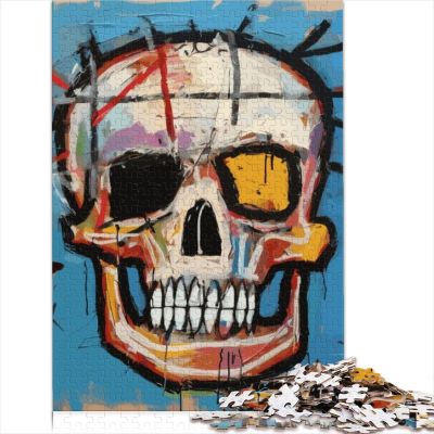 Basquiat-Style Skull Wooden Puzzle for Adults, 1,000 Extra-Large Pieces, 29.5 x 19.7 in