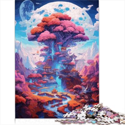 1000-Piece Fantasy Nature Treehouse Puzzle for Adults, 29.5 x 19.7 in (75 x 50 cm)