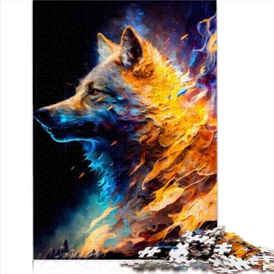 Challenging Wolf 1000-Piece Wooden Jigsaw Puzzle, 29.5 x 19.7 in