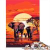 1000-Piece Elephant Africa Sunset Wooden Puzzle for Adults and Kids 12+ (29.5 x 19.7 in) view 1