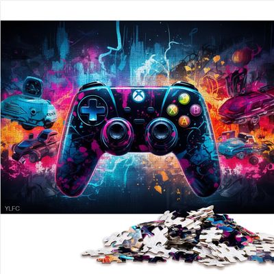 1000-Piece Starry Night Gamepad Puzzle for Adults and Kids, Wooden Puzzle, 50 x 75 cm