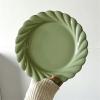 HEXEH Vintage Green Reusable Ceramic Dining Plate view 3