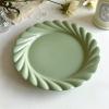 HEXEH Vintage Green Reusable Ceramic Dining Plate view 4