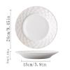 Vintage White Ceramic Plaid Dinner Plate view 2