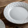 Vintage White Ceramic Plaid Dinner Plate view 3
