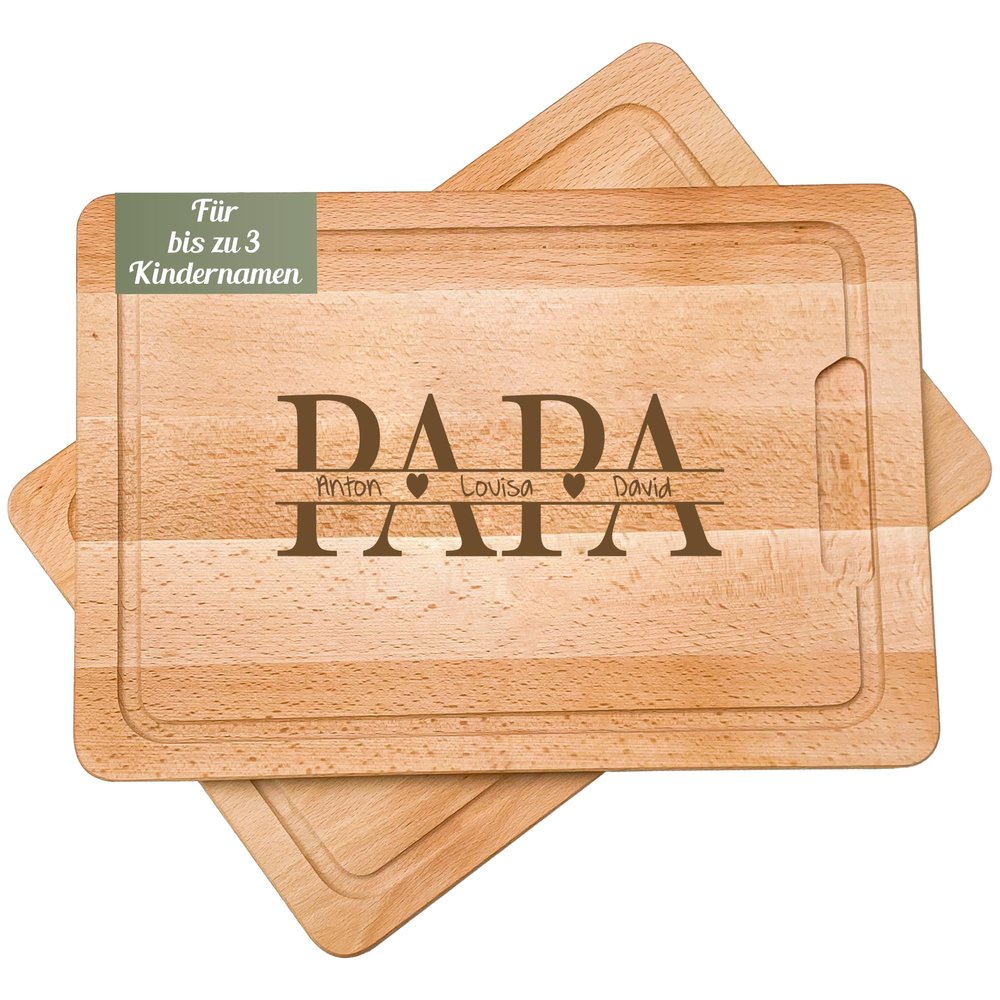 Unique Engraved Cutting Board Gift for Dad – Beech Wood with Juice Groove