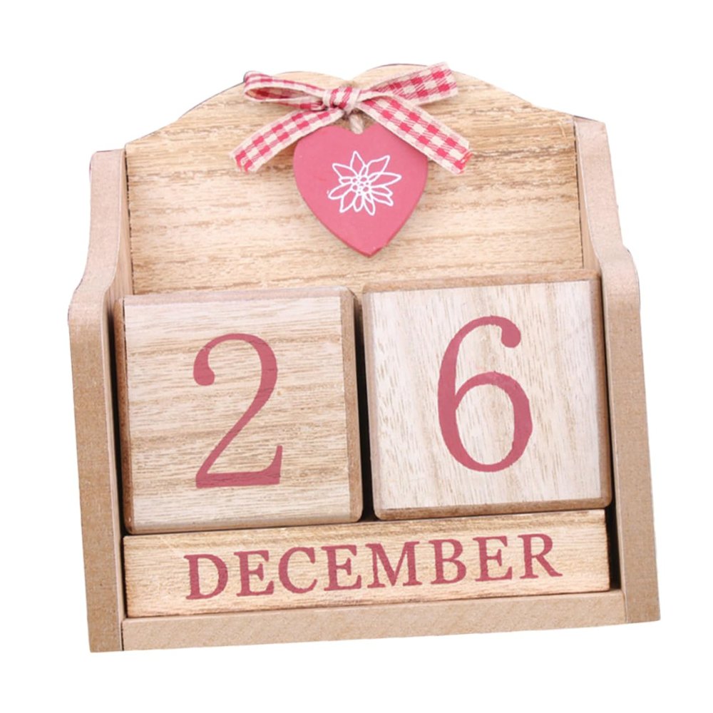 MAGICLULU Wooden Perpetual Calendar with Numbered Rotating Monthly Blocks