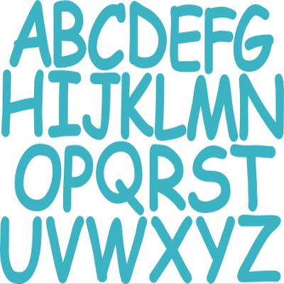 Kleckerliese Alphabet Letter Stickers A–Z, 28 cm, Self-Adhesive