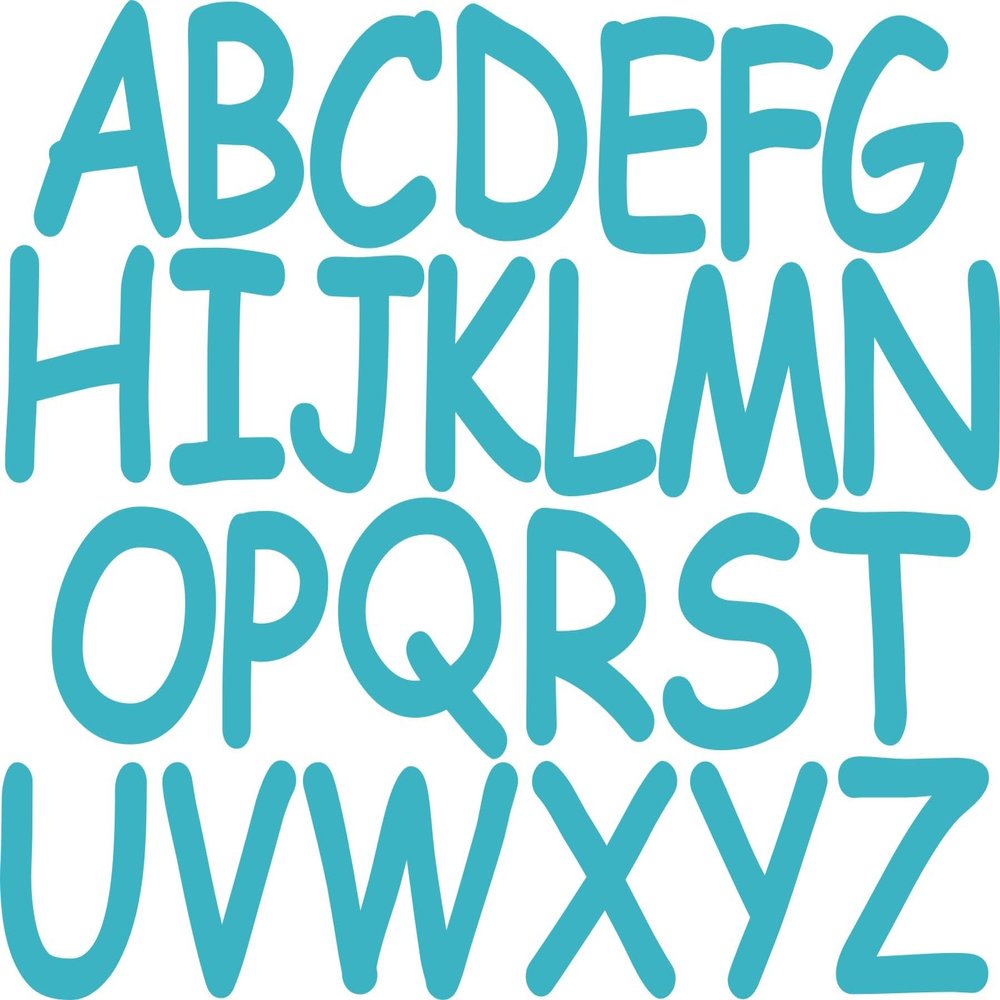 Kleckerliese Alphabet Letter Stickers A–Z, 28 cm, Self-Adhesive