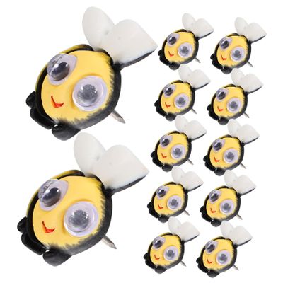 Multifunctional Bee-Shaped Thumbtacks, 20 Pieces, Resin and Alloy