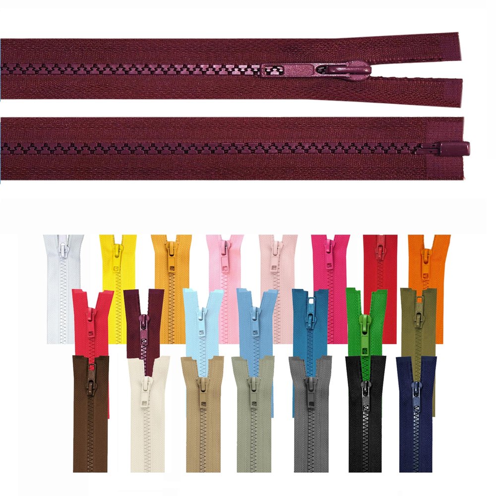 Separating Zipper for Jackets - 80cm Bordeaux