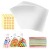200 Candy Bags, 15 x 10 cm Clear Cellophane Bags with 200 Metallic Twist Ties and 200 Stickers view 1