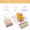 200 Candy Bags, 15 x 10 cm Clear Cellophane Bags with 200 Metallic Twist Ties and 200 Stickers view 3