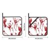 Bloody Handprint Print Pot Holders, Heat-Resistant Oven Potholders with Pocket view 3