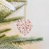 Paris-Print Heart-Shaped Ceramic Christmas Ornament view 1