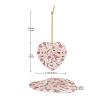 Paris-Print Heart-Shaped Ceramic Christmas Ornament view 3
