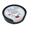 Cute Gnome Absorbent Drink Coasters with Holder, Leather Coasters, Set of 6 view 1